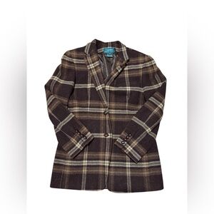 Vintage Ralph Lauren Plaid Brown Size 8 Coat
